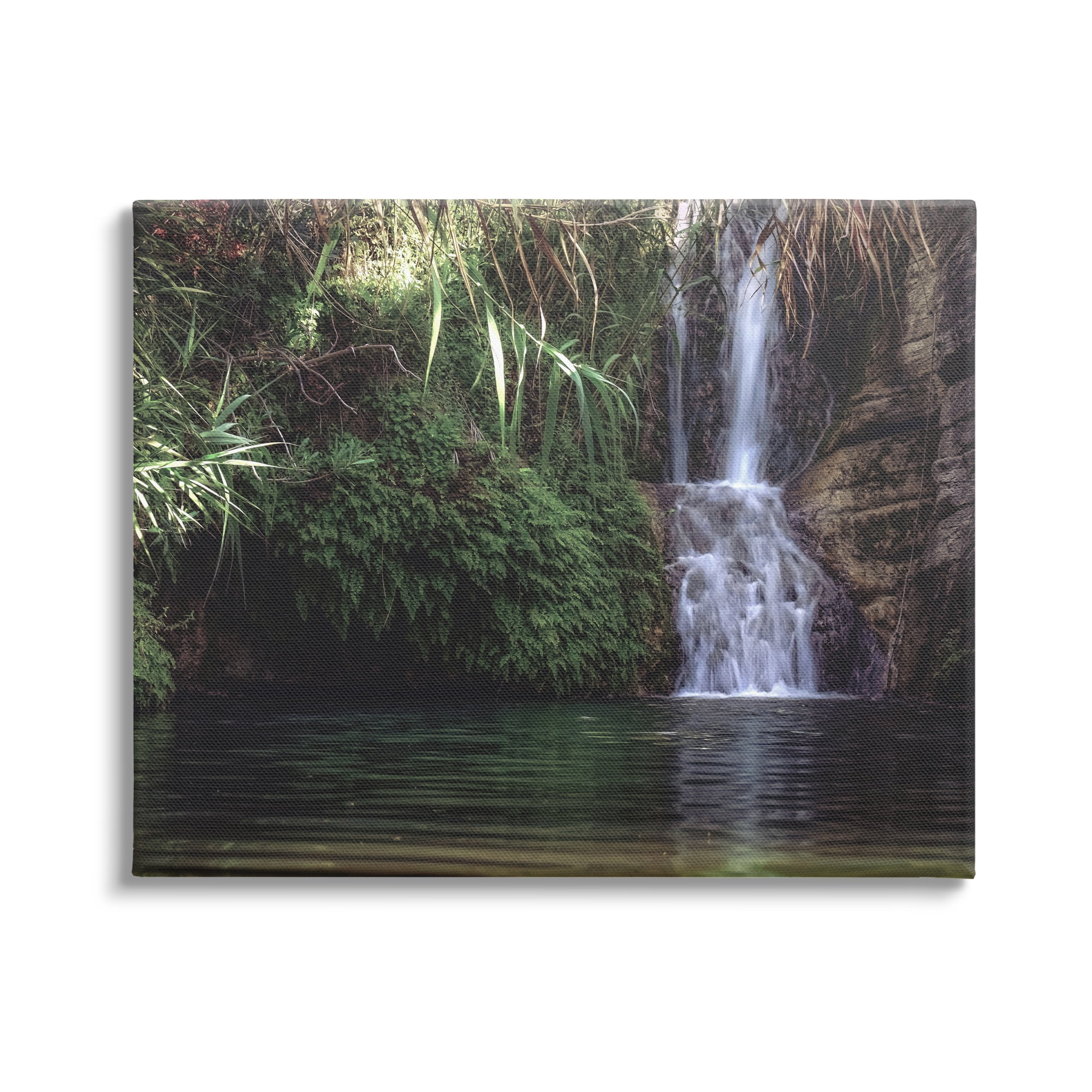Tranquil Waterfall Rainforest Nature Canvas Wall Art