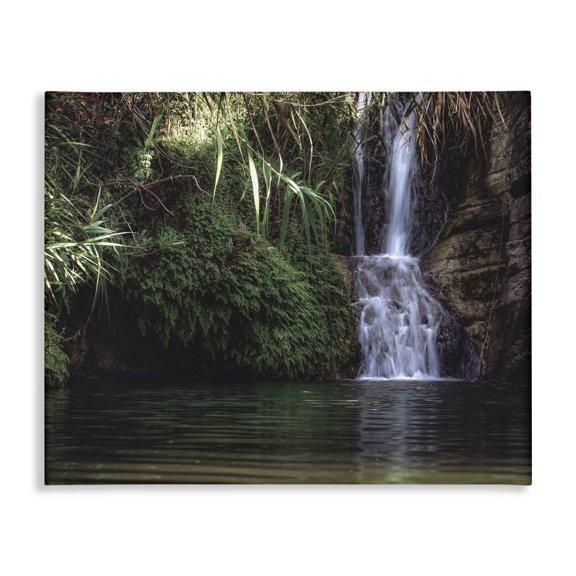 Stupell Industries Transitional Tranquil Waterfall Rainforest Environment Nature Clearing Photography Canvas Art, 48 x 36, by Lil' Rue
