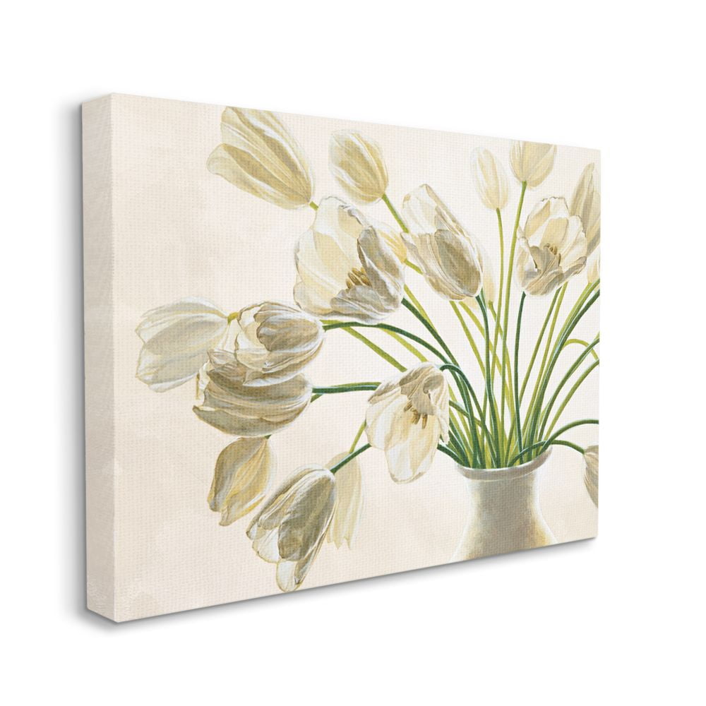 Stupell Industries Tranquil White Tulip Bouquet in Country Vase Canvas Wall Art Design by Eva Barberini, 24" x 30"
