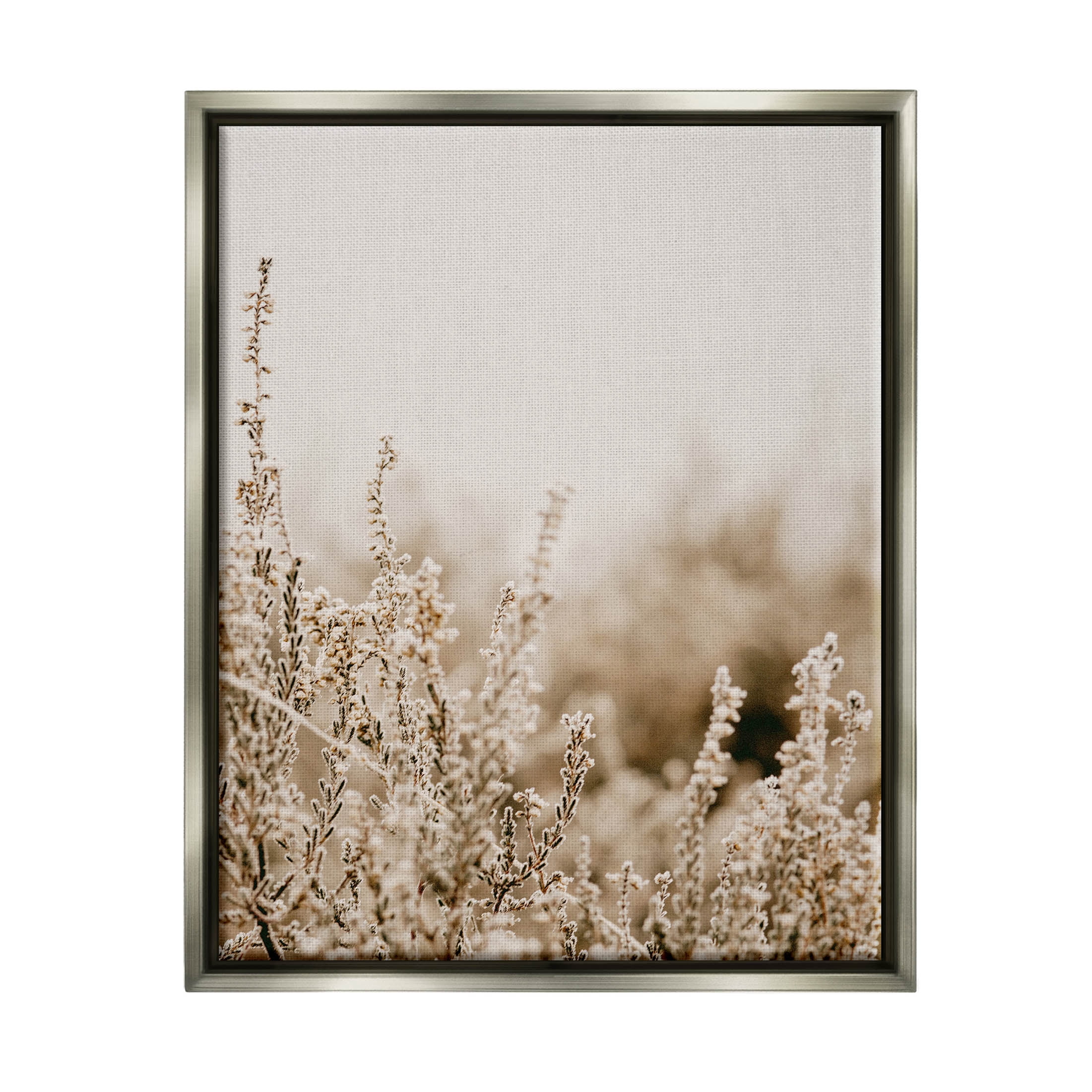 Stupell Industries Tranquil Wildflower Meadow Blooms Photograph Luster Gray Floating Framed Canvas Print Wall Art, Design by Leah Straatsma