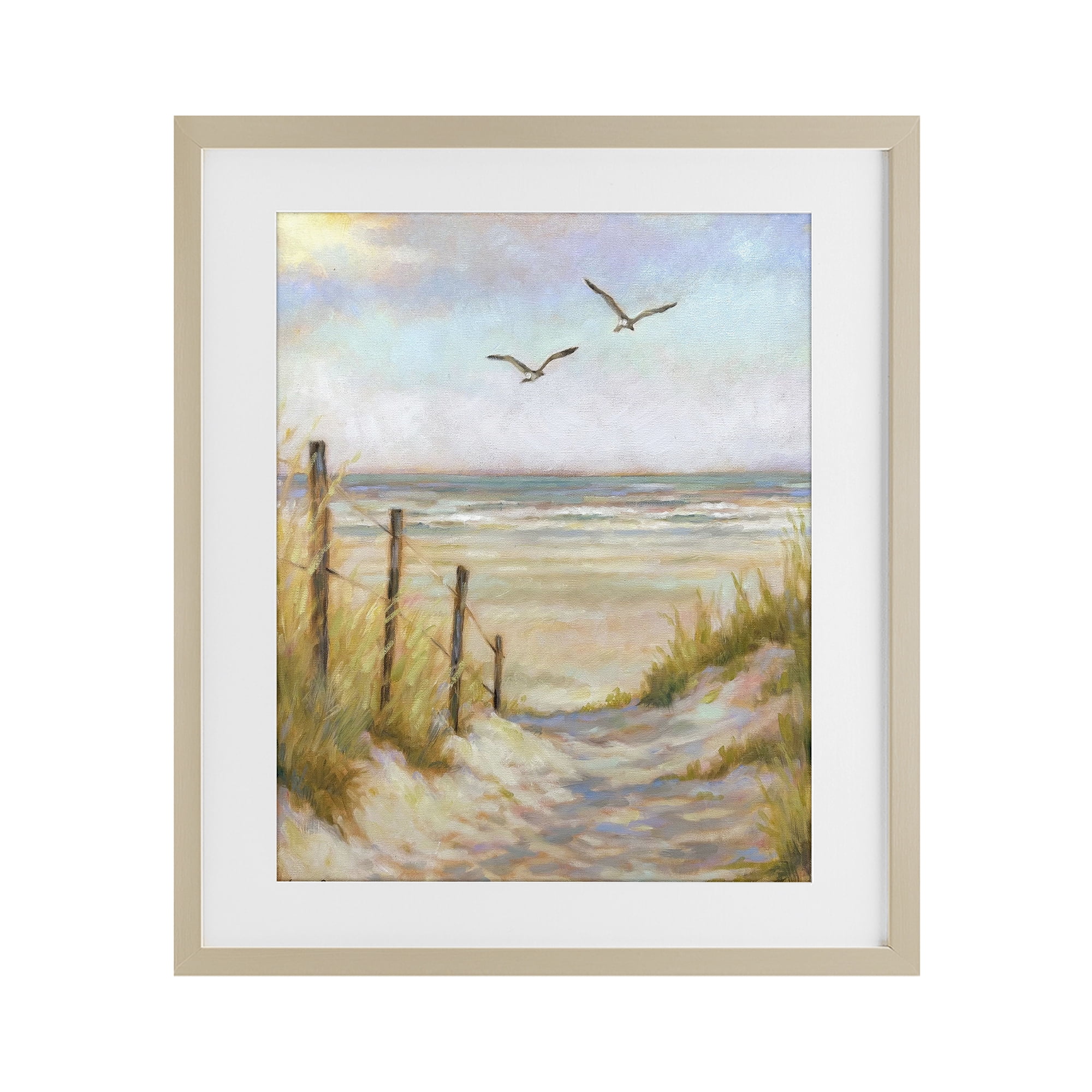 Stupell Industries Tranquility Beach Coastal Path Birch Framed Print Under Glass, design by Linda Sperruzzi