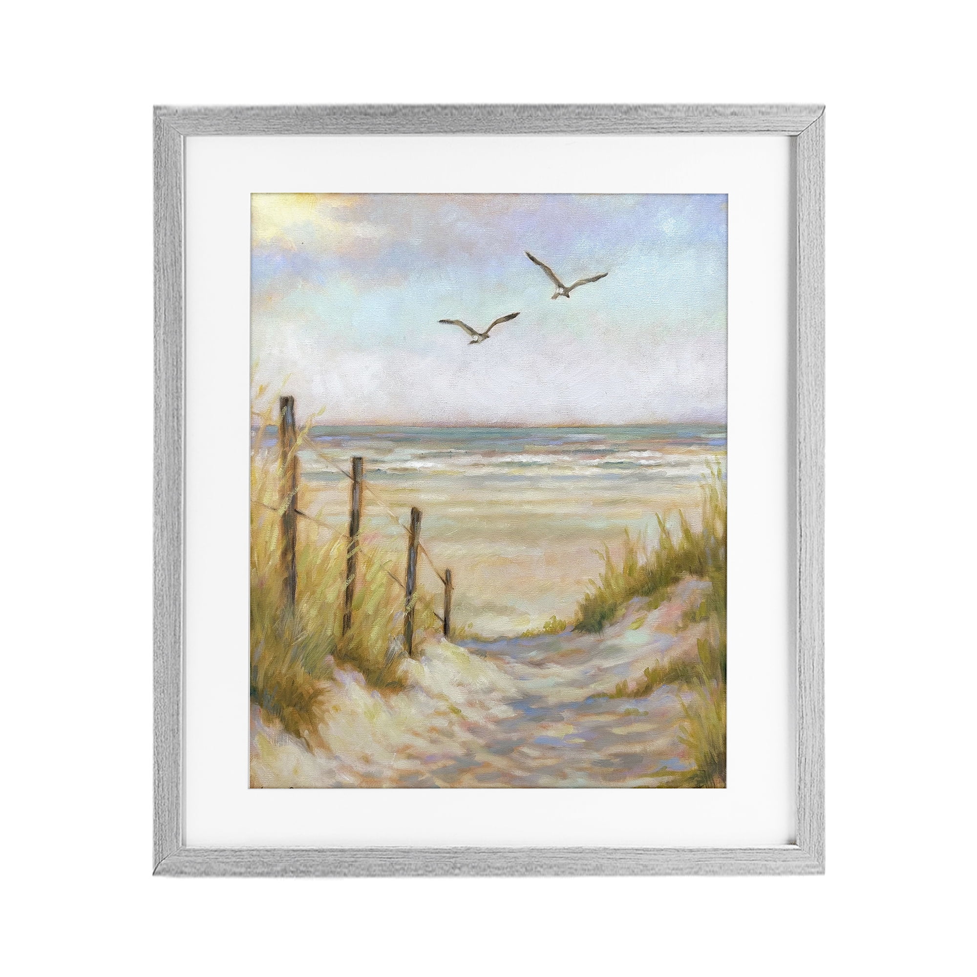 Stupell Industries Tranquility Beach Coastal Path Gray Framed Print Under Glass, design by Linda Sperruzzi