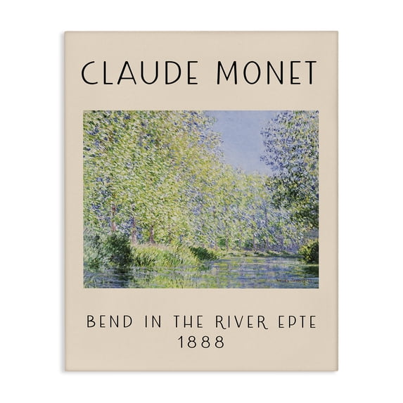 Stupell Industries Transitional Classic River Bend Monet Canvas Art, 16 x 20, by Lil' Rue