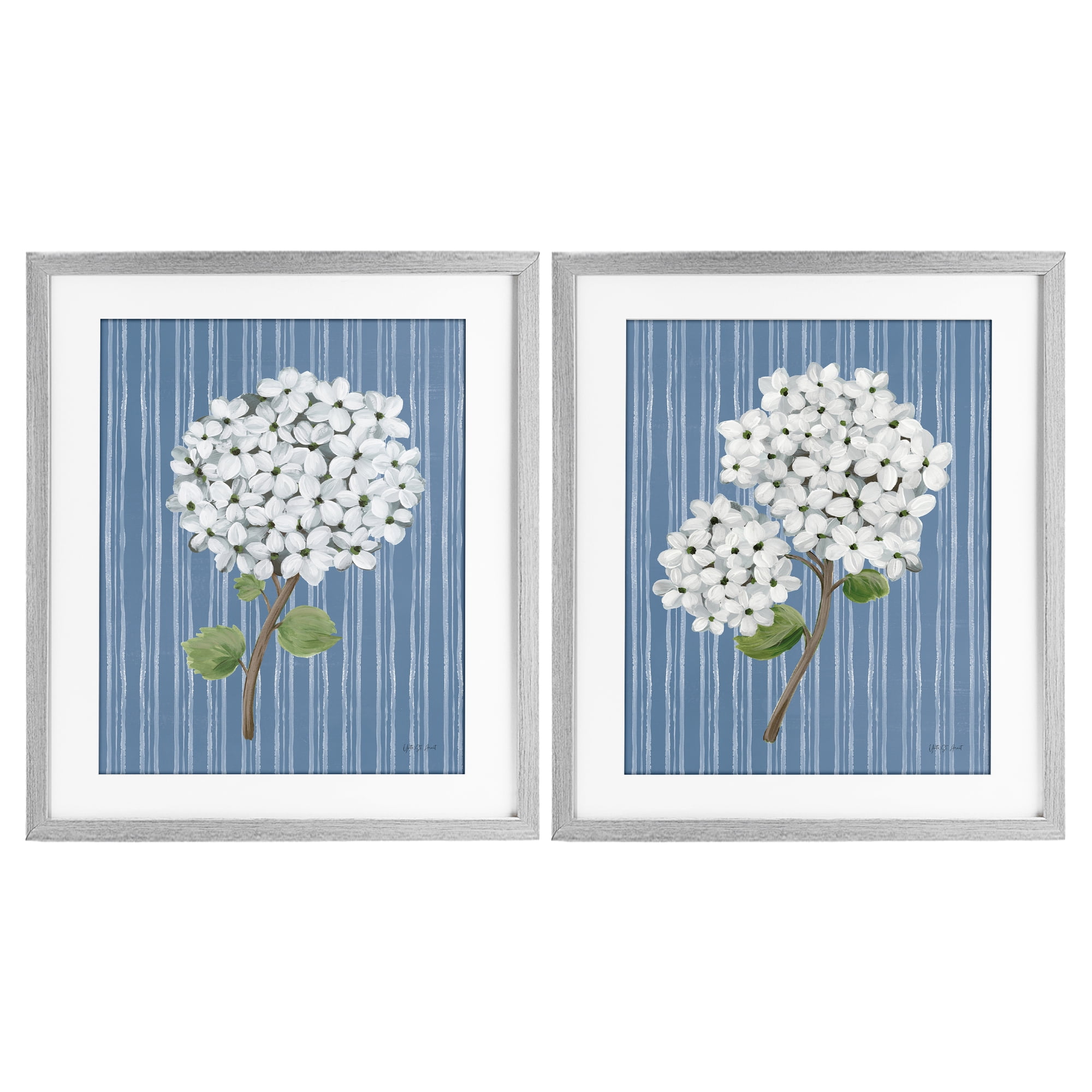 Stupell Industries Transitional French Blue Hydrangea Bundles Gray 2pc ...