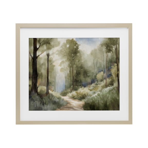 Stupell Industries Transitional Hazy Atmospheric Walk Birch Framed Print Under Glass, 16 x 13, by Kim Allen