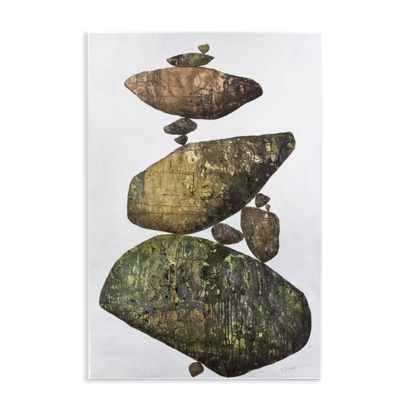 Stupell Industries Transitional Modern Stacked Rocks Nature Wall Plaque Art, 13 x 19, by Ruth Fromstein