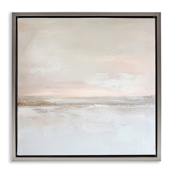 Stupell Industries Transitional Muted Landscape Abstract Horizon Gray Floating Frame Canvas Art, 25 x 25, by Petals Prints Design