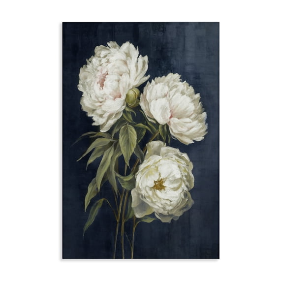 Stupell Industries Transitional White Blossoms on Blue Canvas Art, 24 x 36, by Alex Black