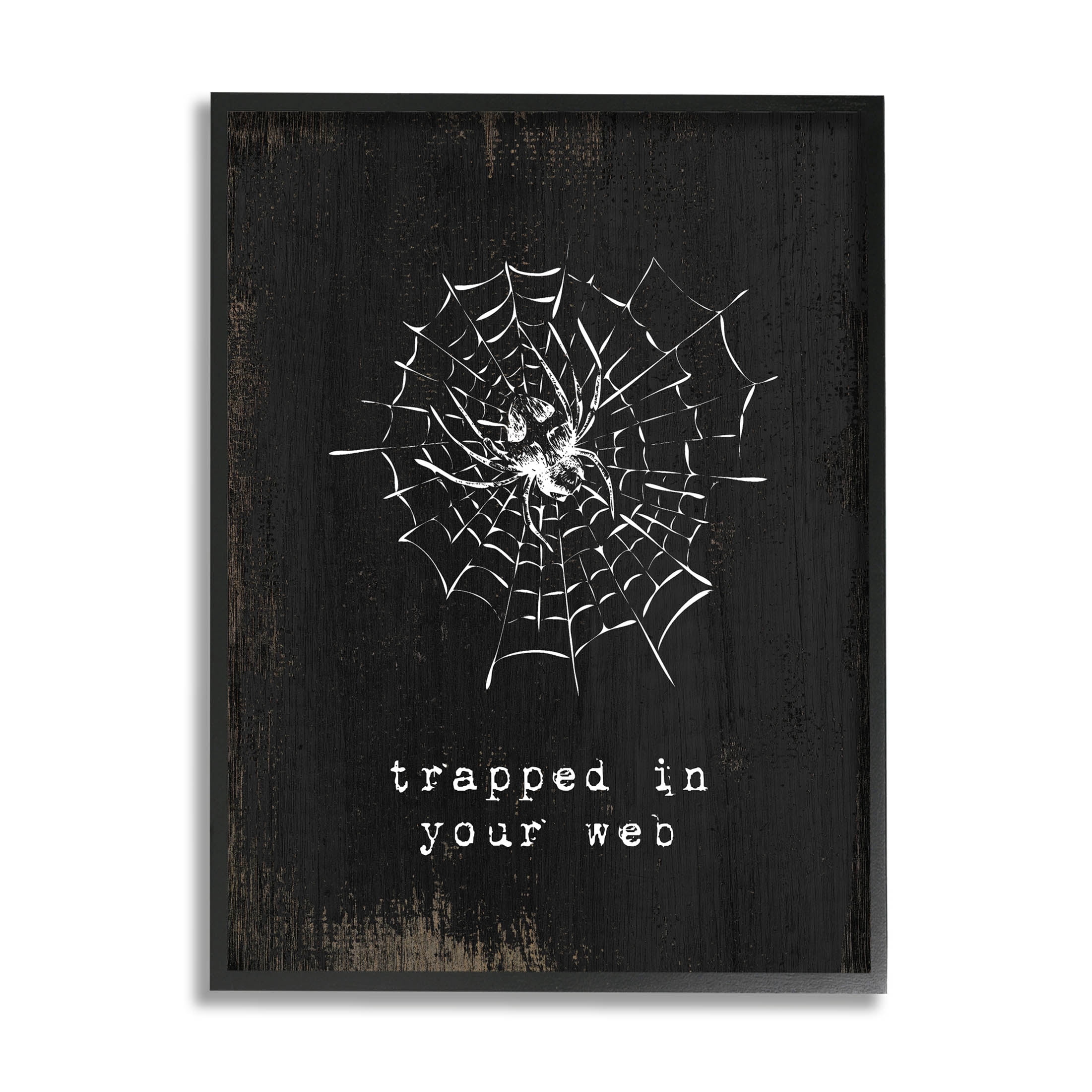 Stupell Industries Trapped In Your Web Spider Graphic Art Black Framed Art Print Wall Art, Design by Lil' Rue