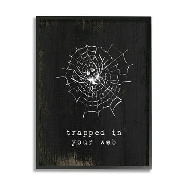 Stupell Industries Trapped In Your Web Spider Graphic Art Black Framed Art Print Wall Art, Design by Lil' Rue