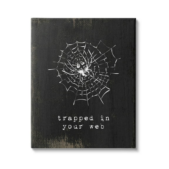 Stupell Industries Trapped In Your Web Spider Graphic Art Gallery Wrapped Canvas Print Wall Art, Design by Lil' Rue