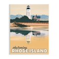 thumbnail image 1 of Stupell Industries Travel Charming Rhode Island Seaside Lighthouse Beacon Graphic Art Unframed Art Print Wall Art, Design by David Owens Illustration, 1 of 5