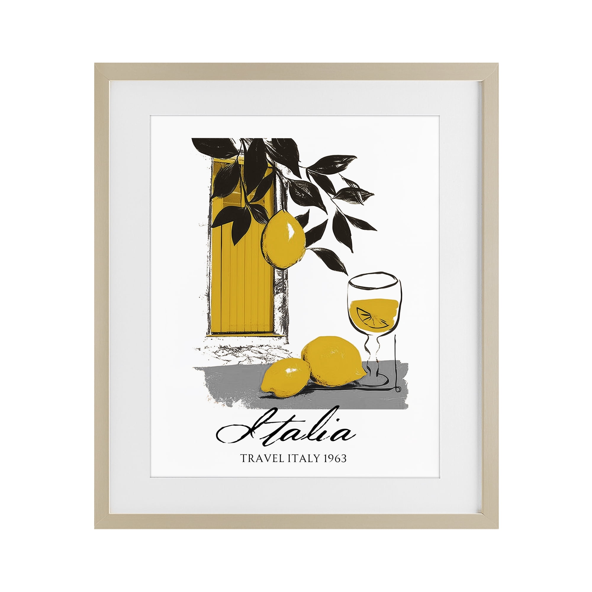 Stupell Industries Travel Italia Lemons Birch Framed Print Under Glass, design by Annabelle Hall