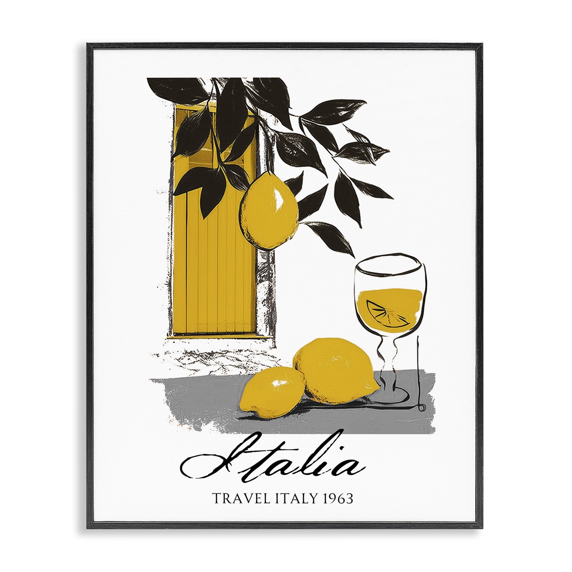 Stupell Industries Travel Italia Lemons Black Framed Giclee Art, design by Annabelle Hall
