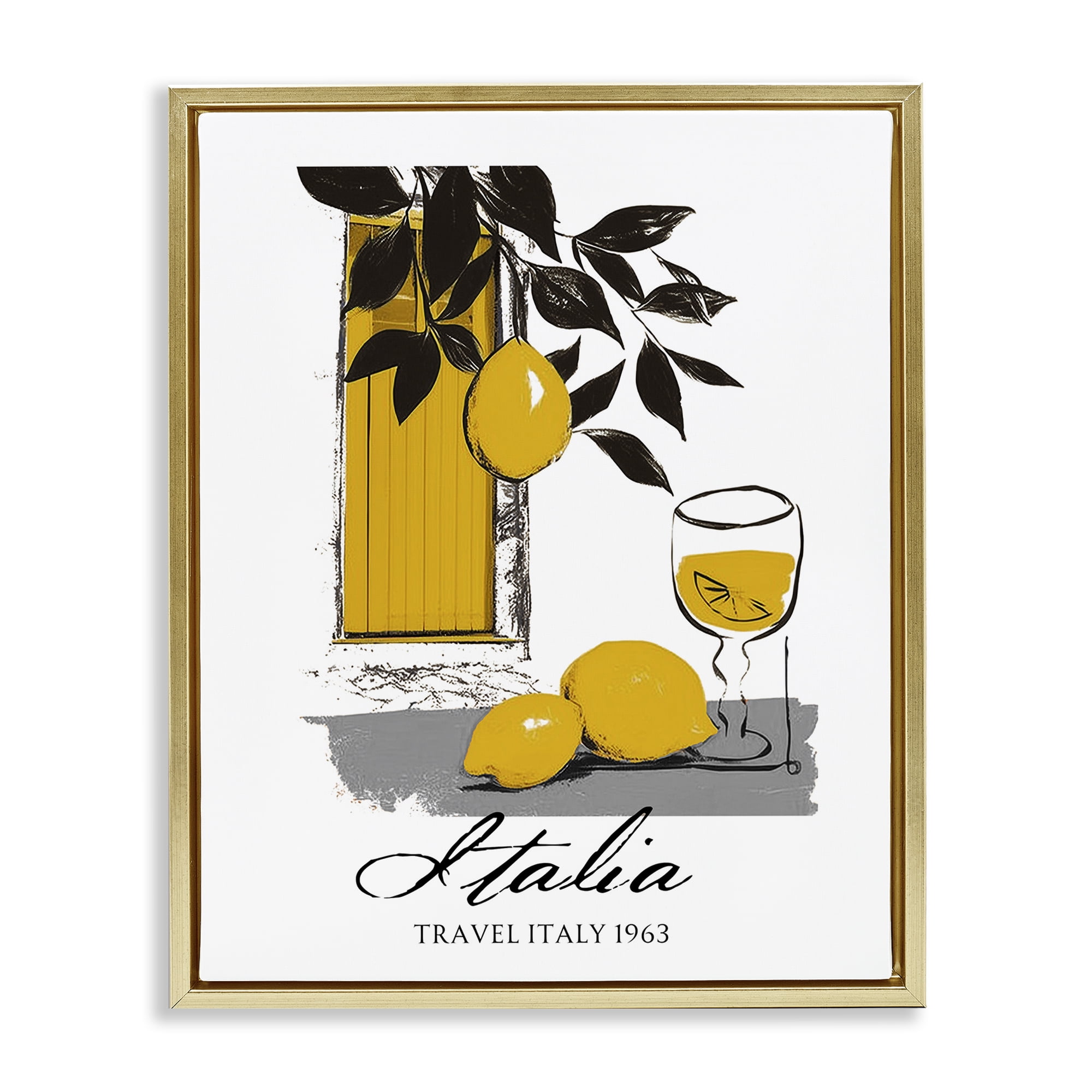 Stupell Industries Travel Italia Lemons Gold Framed Floater Canvas Wall Art, design by Annabelle Hall