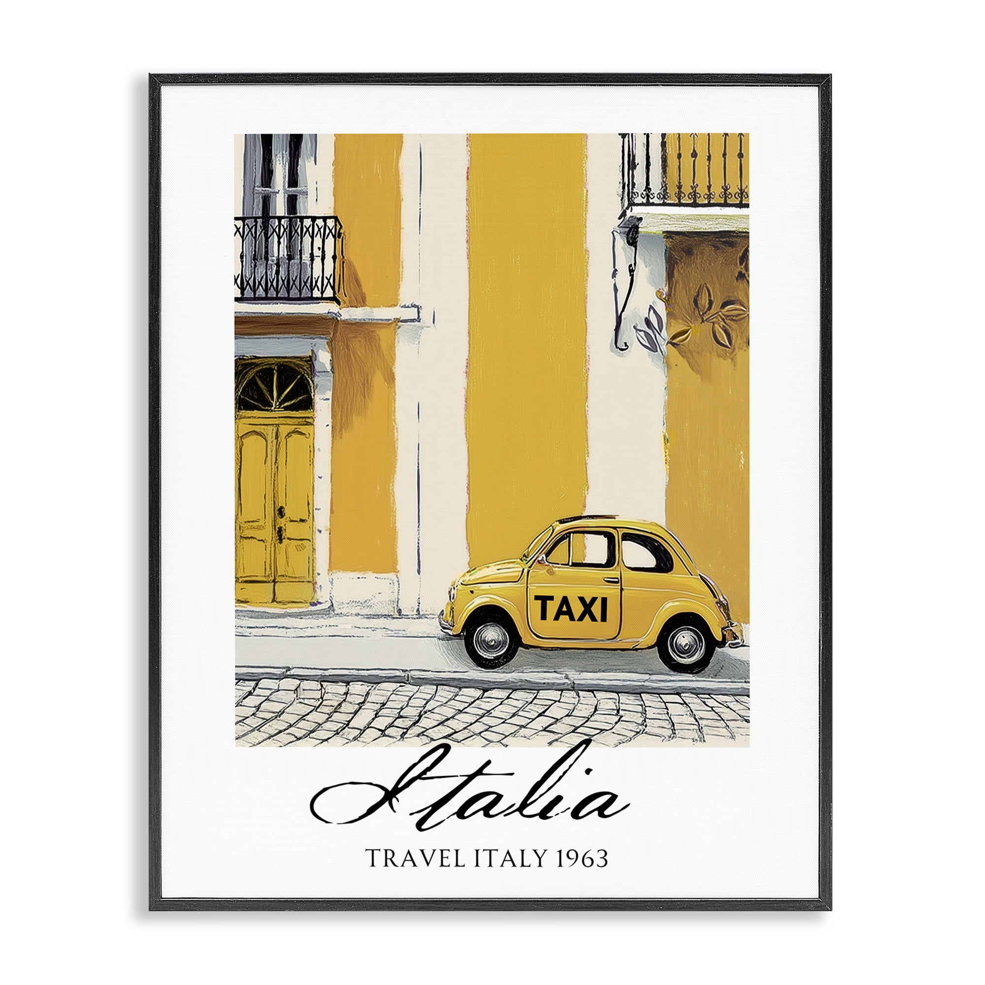 Stupell Industries Travel Italia Taxi Black Framed Giclee Art, design by Annabelle Hall