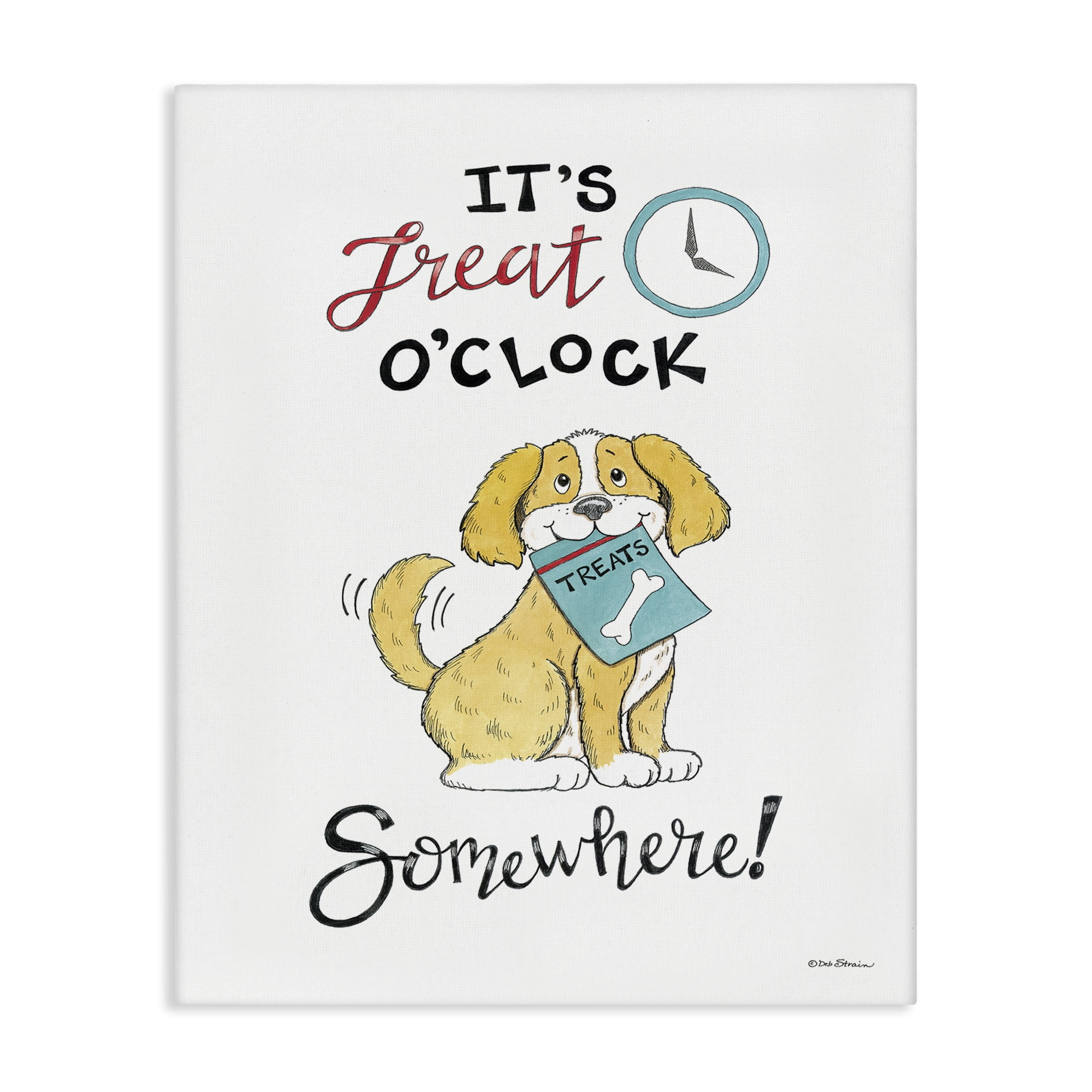 Stupell Industries Treat o'Clock Somewhere Animals Painting Wrapped Canvas Art Print Wall Art, 30 x 40