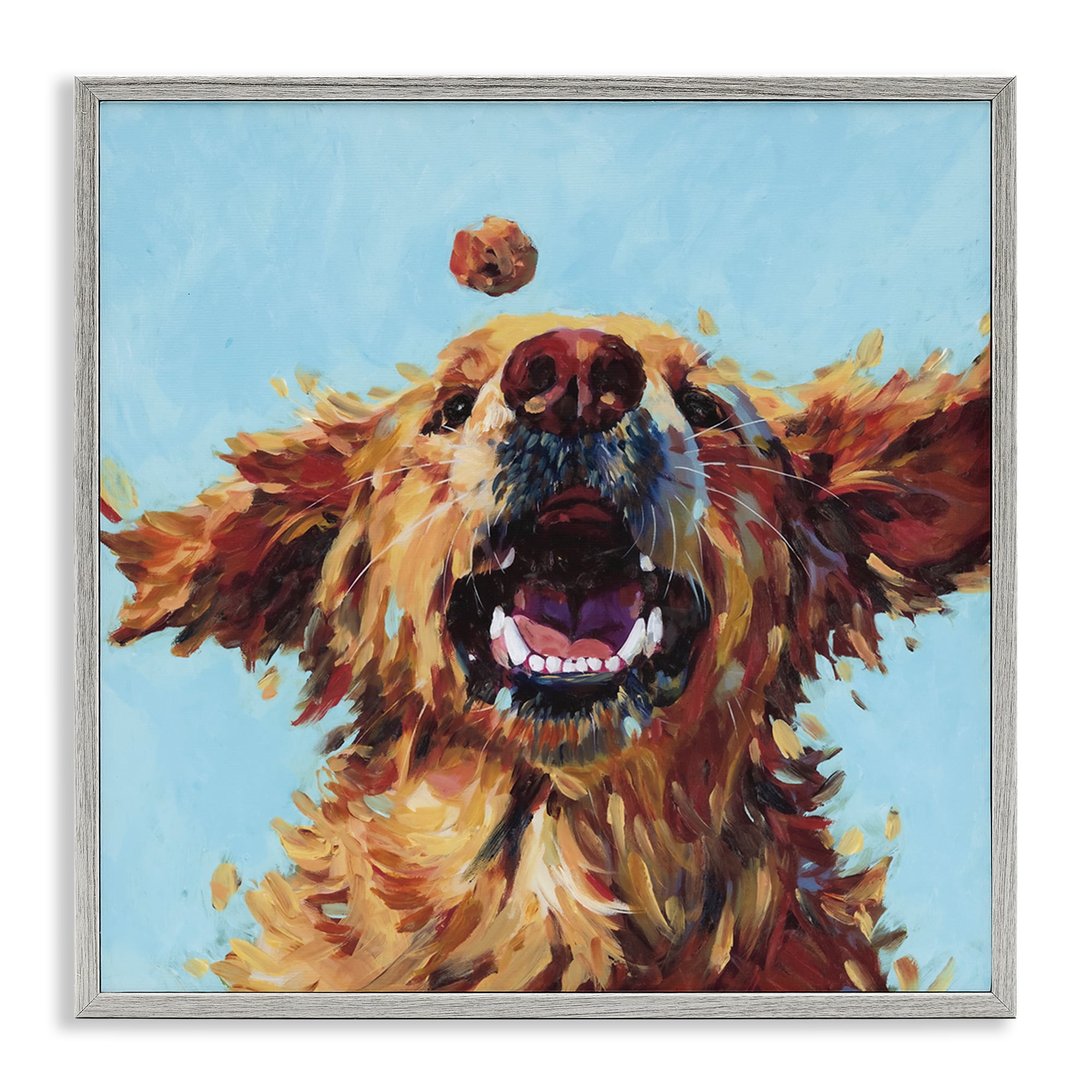 Stupell Industries Treato Loyal Dog Gray Framed Giclee Art, design by Studio Bautista
