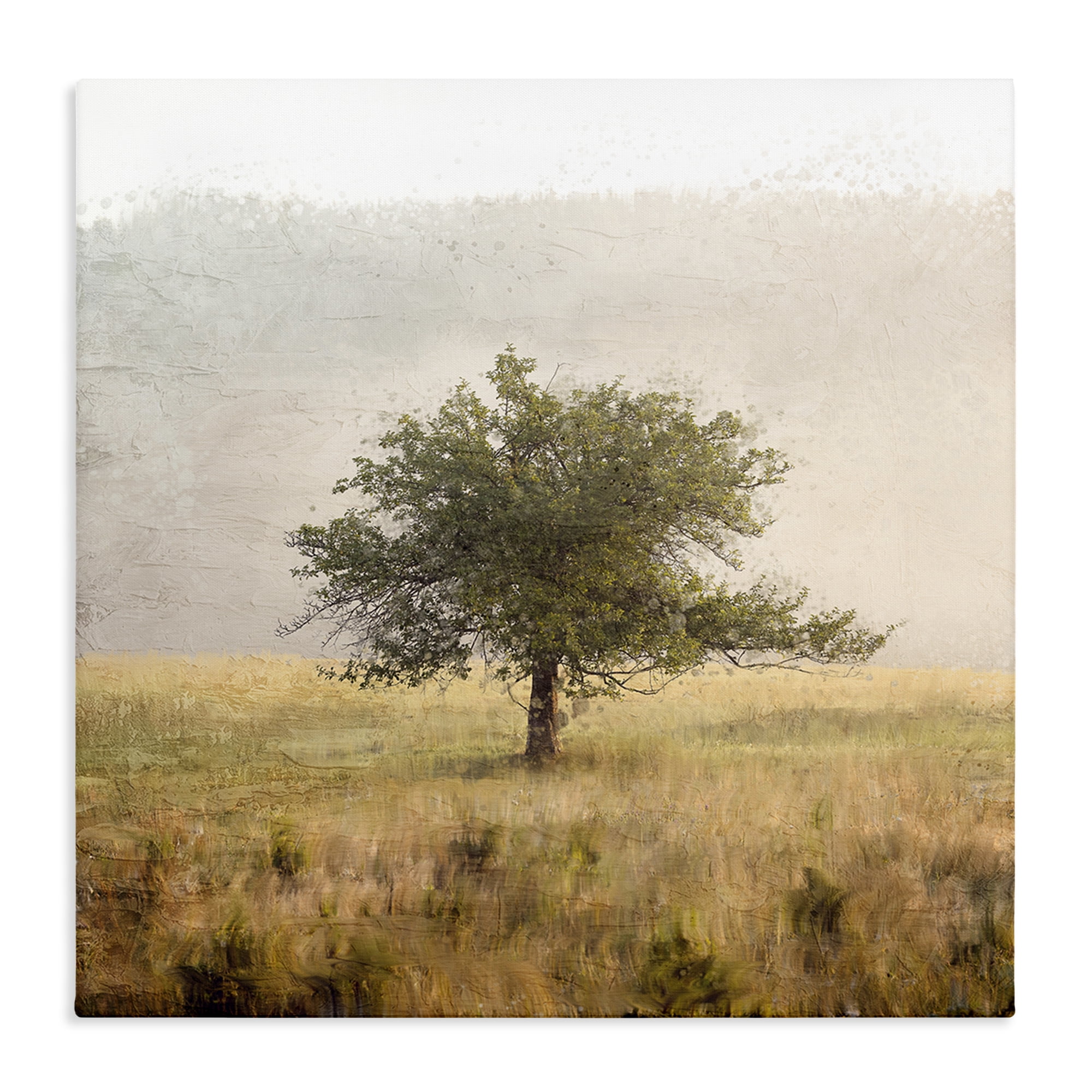 Stupell Industries Tree Alone in Golden Field Canvas Wall Art, design by Anne Bailey