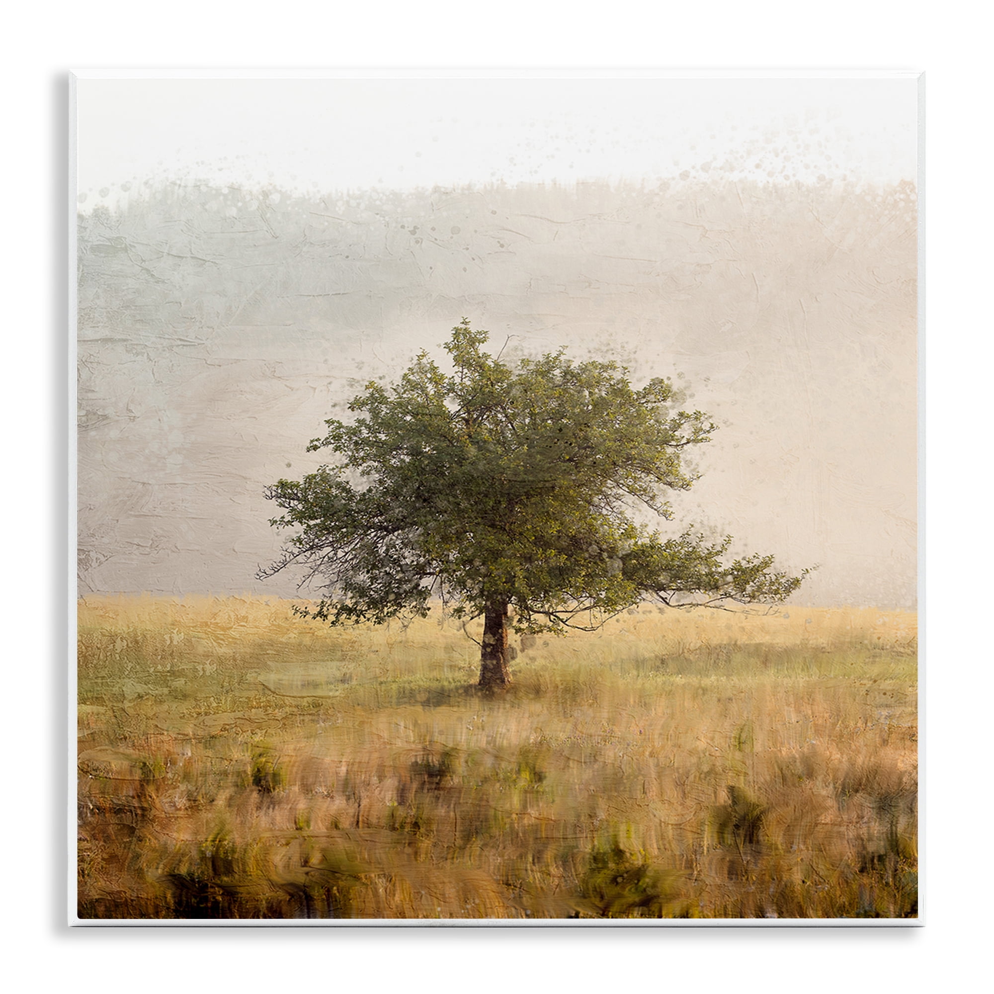 Stupell Industries Tree Alone in Golden Field Wall Plaque Art, design by Anne Bailey