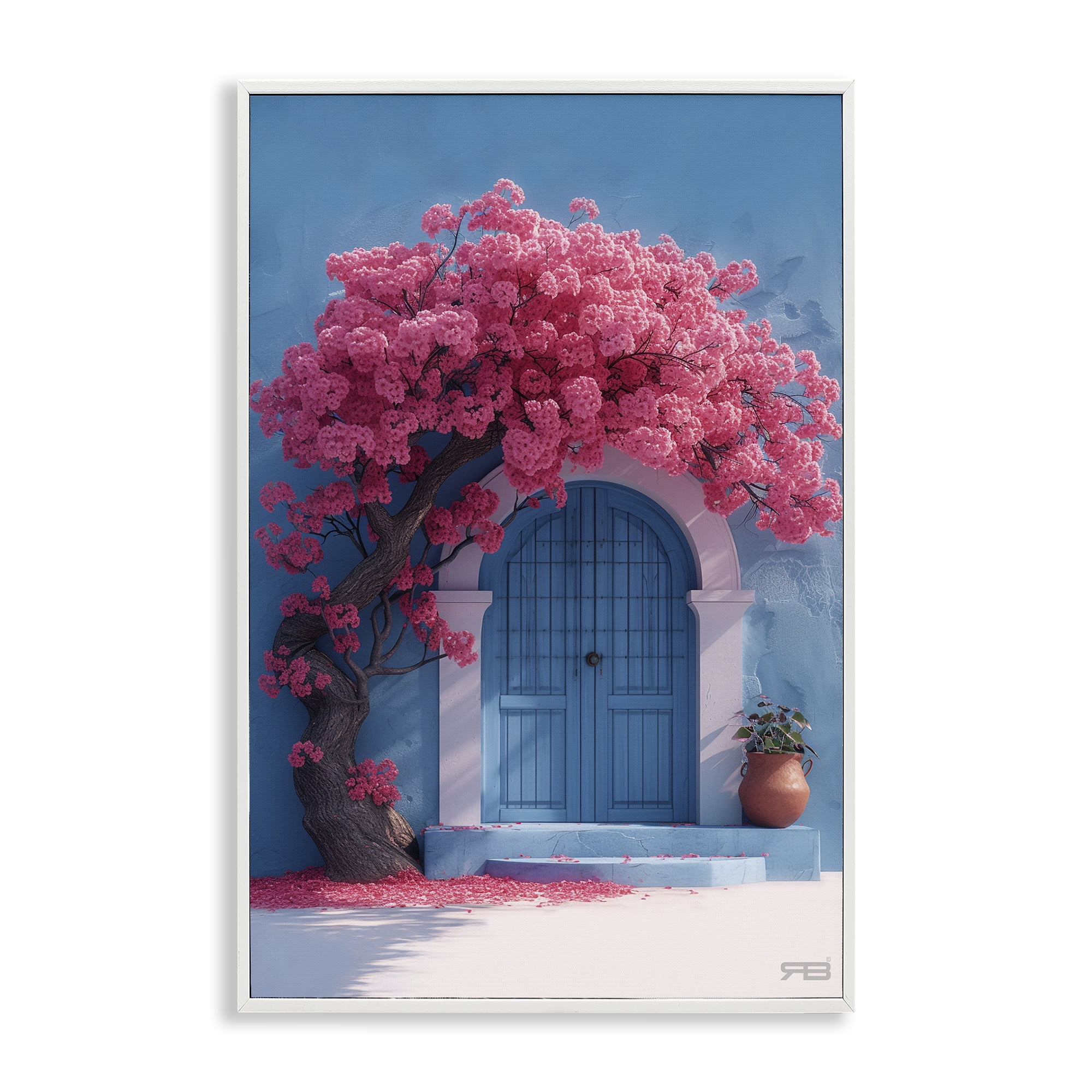 Stupell Industries Tree Circling Doorway Buildings & Architecture Painting White Framed Art Print Wall Art, 20 x 30