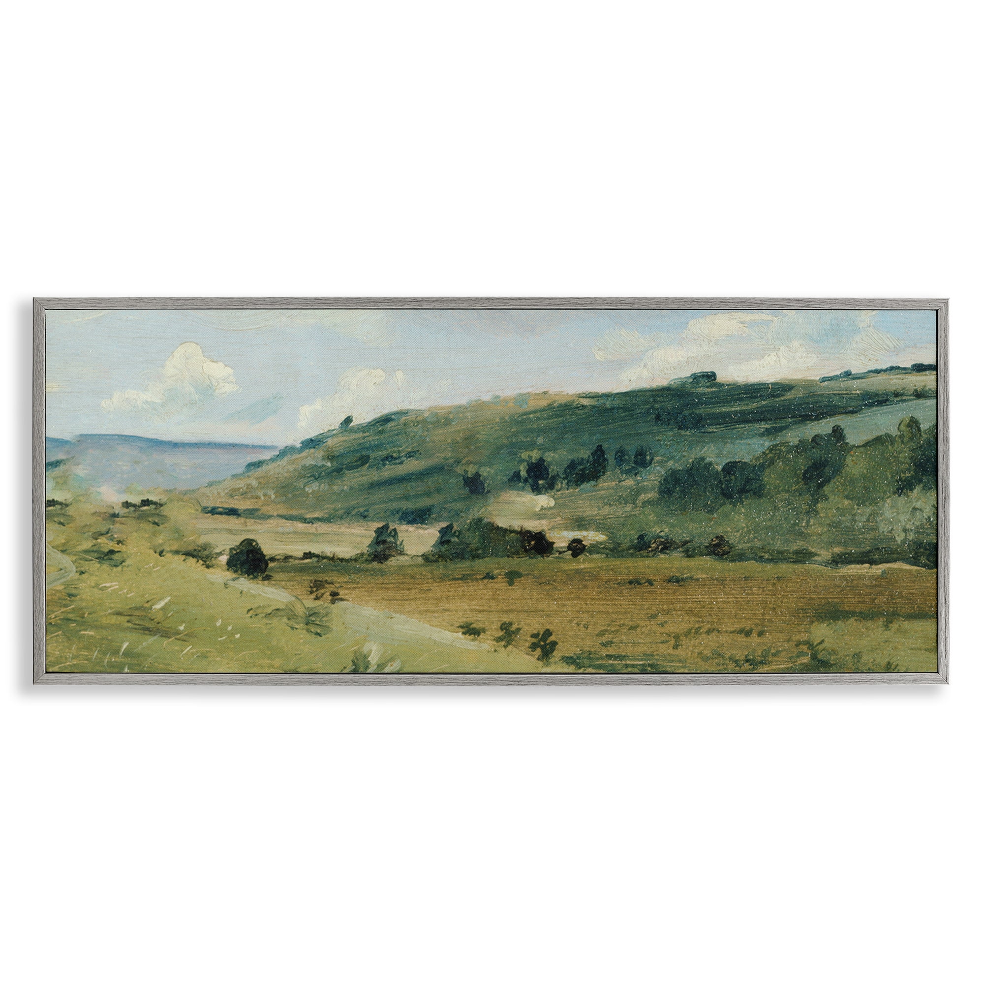 Stupell Industries Tree Dotted Countryside in Summer Gray Framed Giclee Art, design by Lucille Price