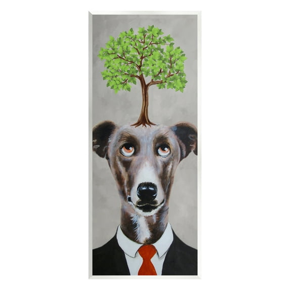 Stupell Industries Tree Growing Dog In Suit Animals & Insects Painting Unframed Art Print Wall Art