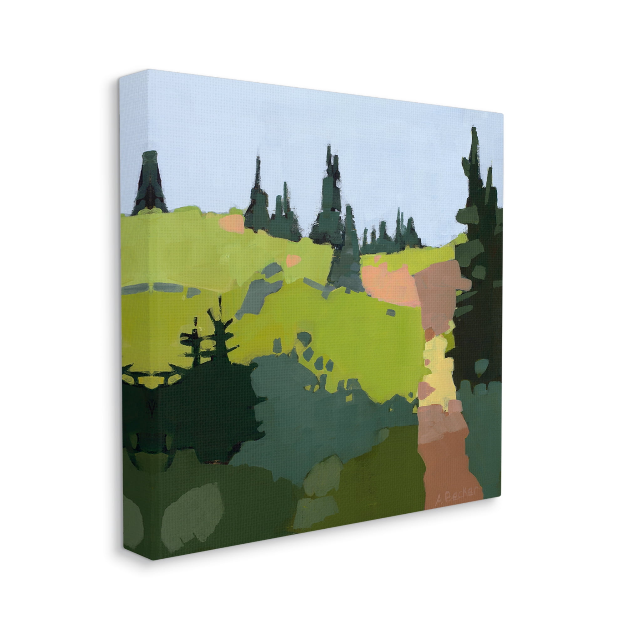 Stupell Industries Tree Lined Path Abstract Meadow Landscape Canvas Wall Art, 24 x 24, Design by Anne Becker