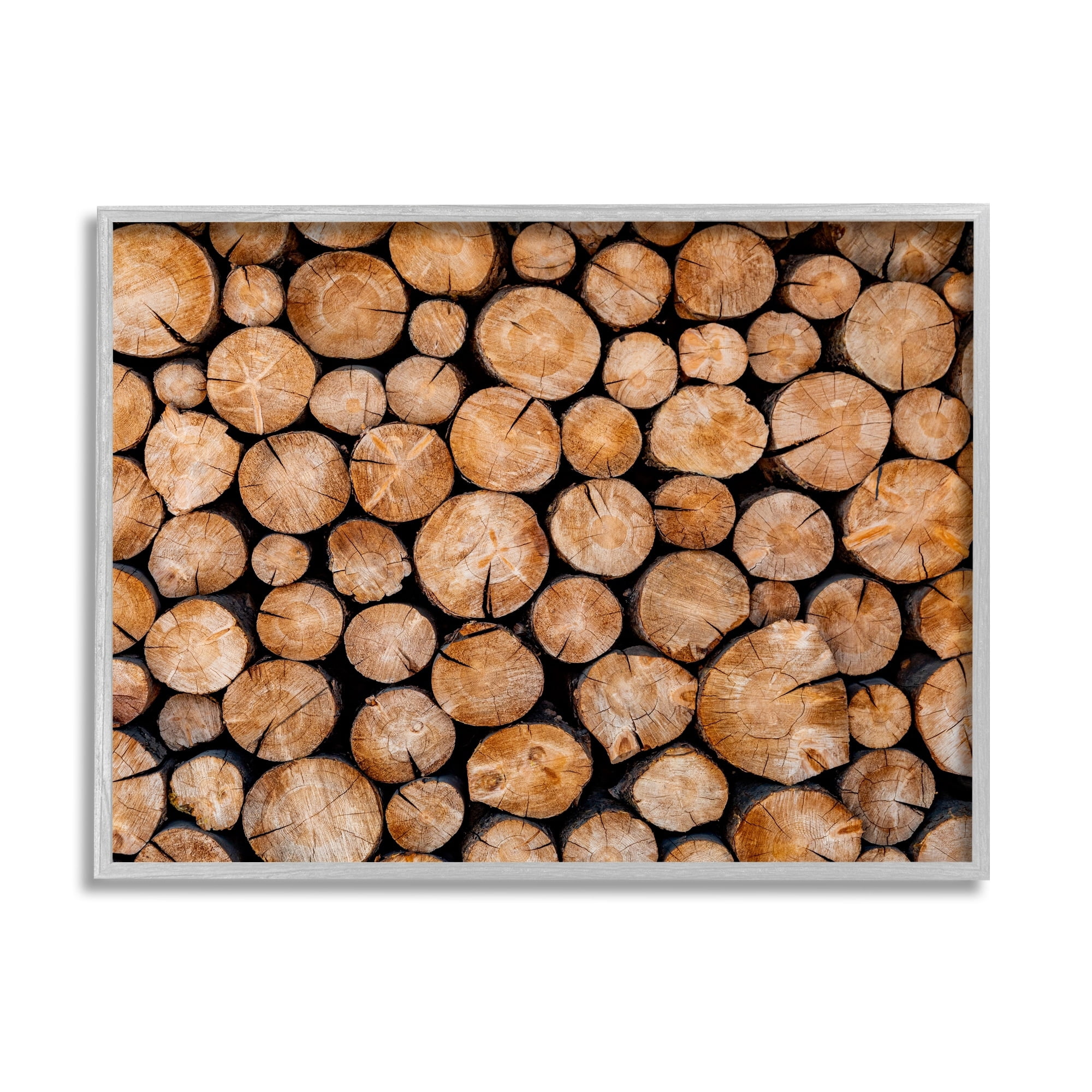 Stupell Industries Tree Logs Lumber Aerial View Modern Photography Photograph Gray Framed Art Print Wall Art, Design by Jeff Poe Photography