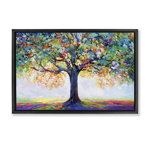 Stupell Industries Tree Of Opportunity Landscape & Nature Painting Black Floater Framed Canvas Art Print Wall Art, 25 x 17