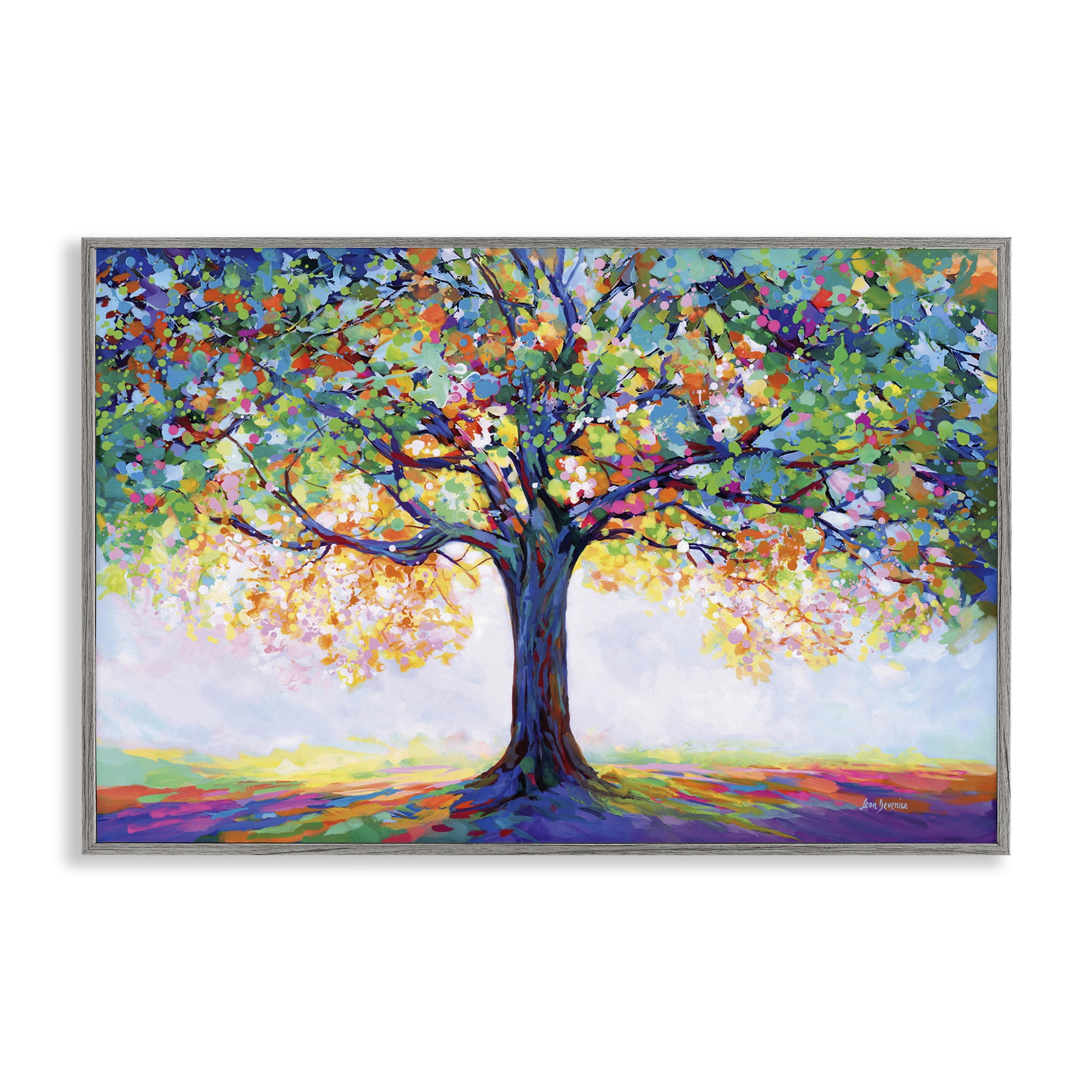 Stupell Industries Tree Of Opportunity Landscape & Nature Painting Gray Framed Art Print Wall Art, 24 x 16