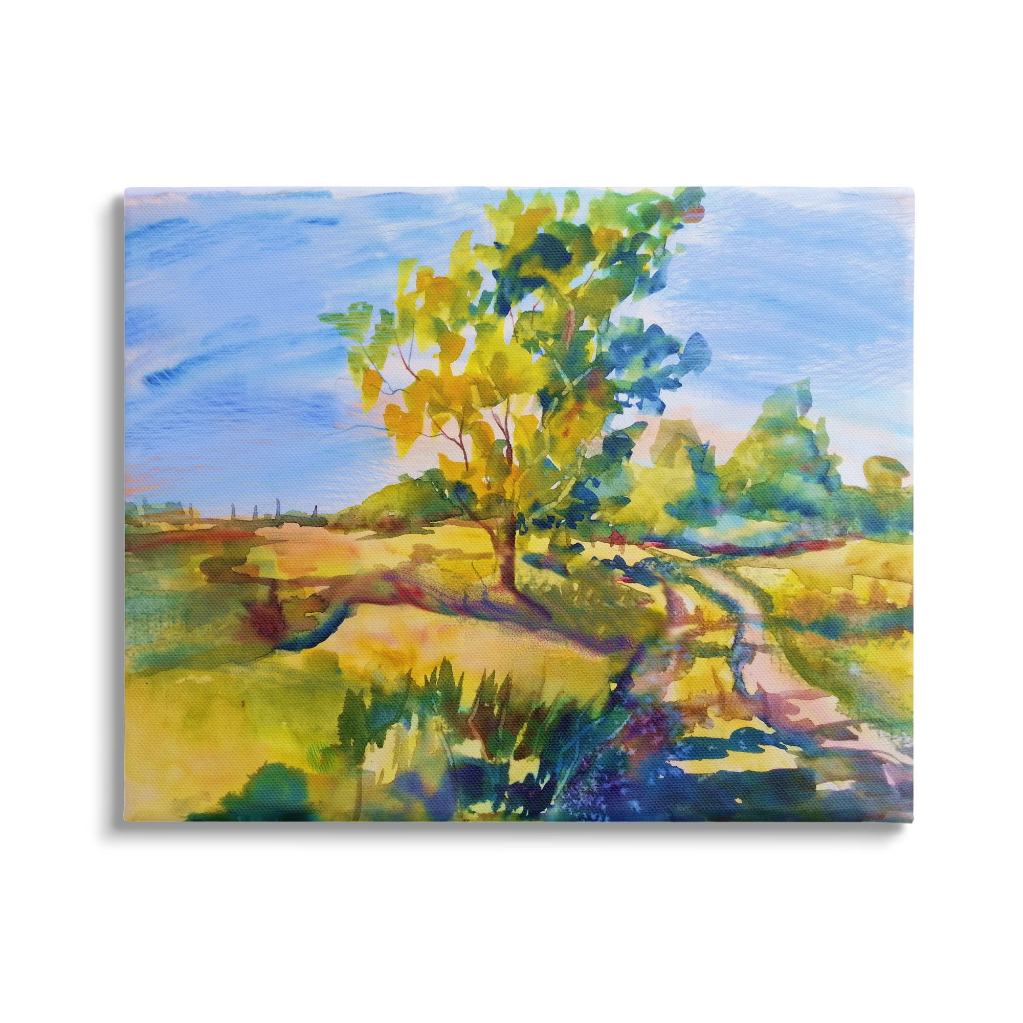 Stupell Industries Tree & Path Landscape Nature Painting Gallery Wrapped Canvas Print Wall Art, 20 x 16
