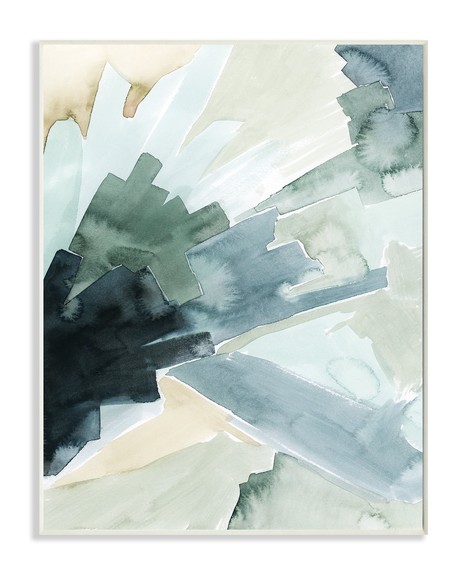 Stupell Industries Tree Shadow Abstract Landscape Painting Green Blue Wall Plaque, 13 x 19, Design by Grace Popp