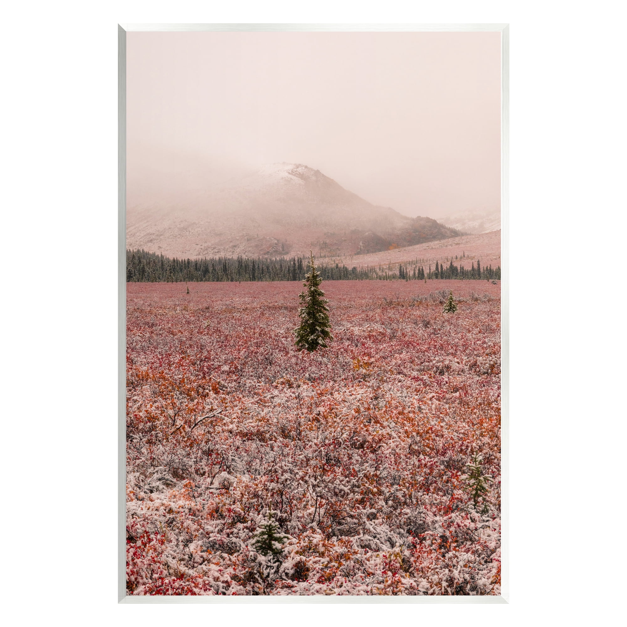 Stupell Industries Tree in Foggy Landscape Landscape Photography Unframed Art Print Wall Art, 13 x 19