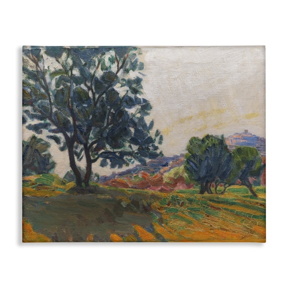 Stupell Industries Tree in Shadow Landscape & Nature Painting Wrapped Canvas Art Print Wall Art, 30 x 24