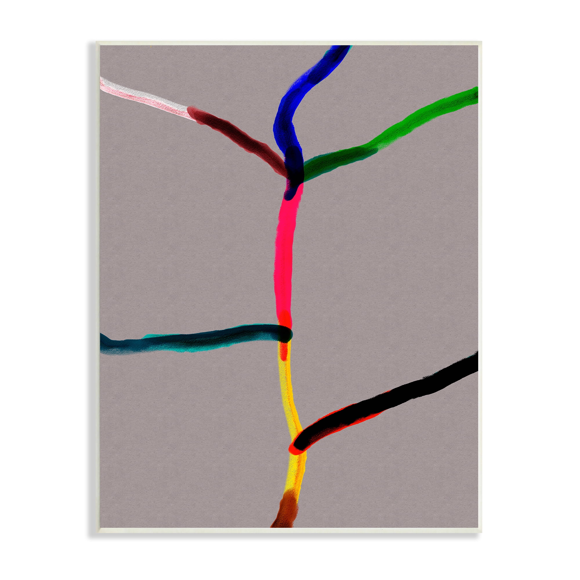 Stupell Industries Tree of Happiness Abstraction Merging Watercolor Lines Abstract Painting Unframed Art Print Wall Art, 13 x 19