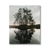 Stupell Industries Tree on Lake Landscape Nature Photography Gallery Wrapped Canvas Print Wall Art, 16 x 20