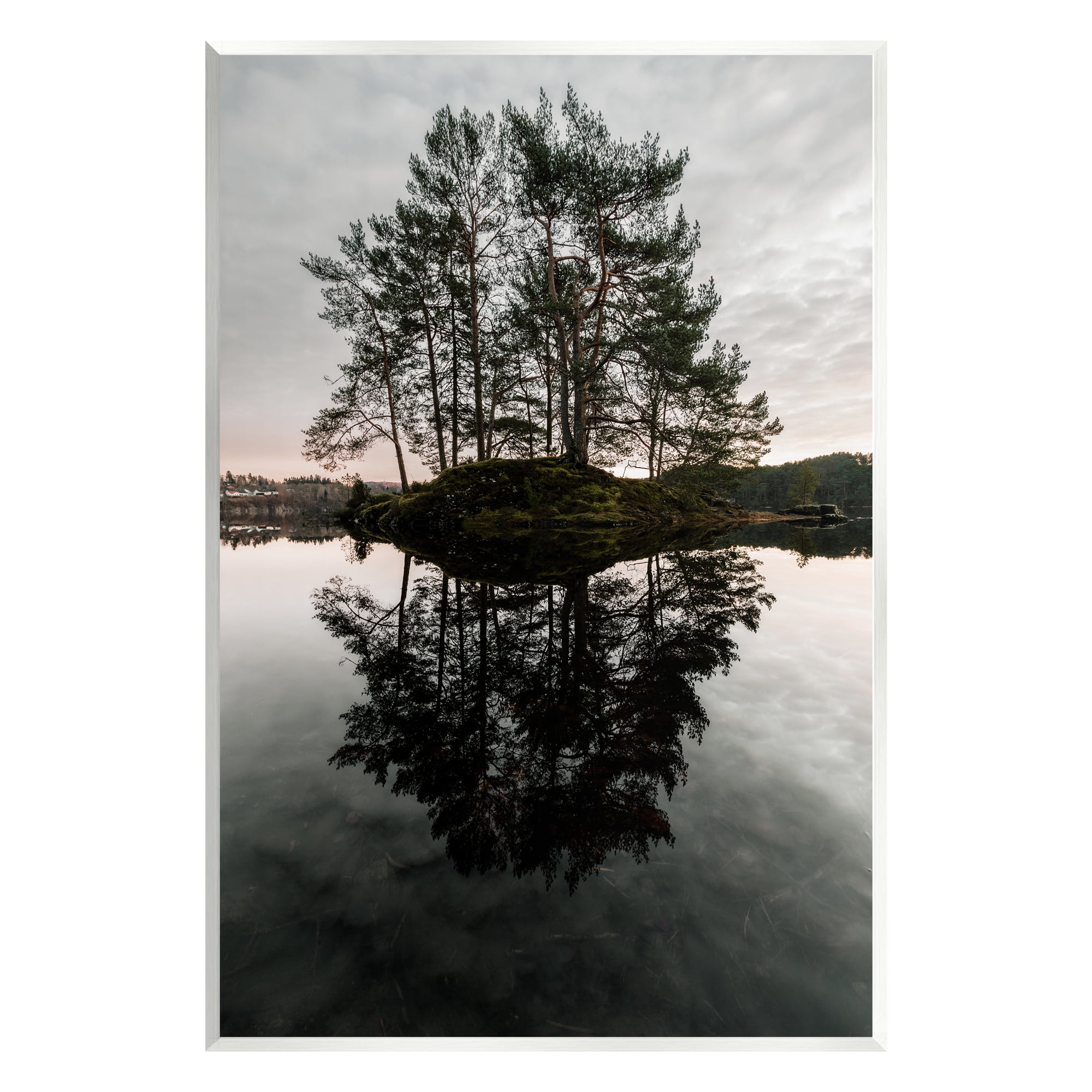 Stupell Industries Tree on Lake Landscape Nature Photography Unframed Art Print Wall Art, 13 x 19