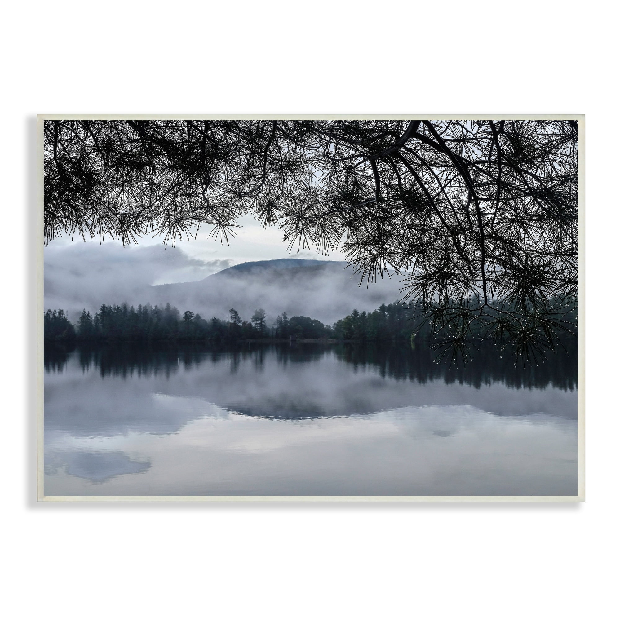 Stupell Industries Trees Surrounding Hazy Mountainous Landscape Lake , 15 x 10, Design by Kelly Sinclair