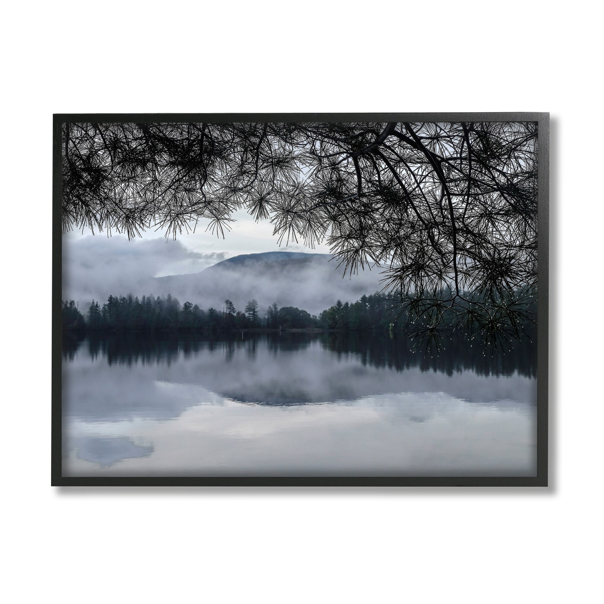 Stupell Industries Trees Surrounding Hazy Mountainous Landscape Lake , 30 x 24, Design by Kelly Sinclair