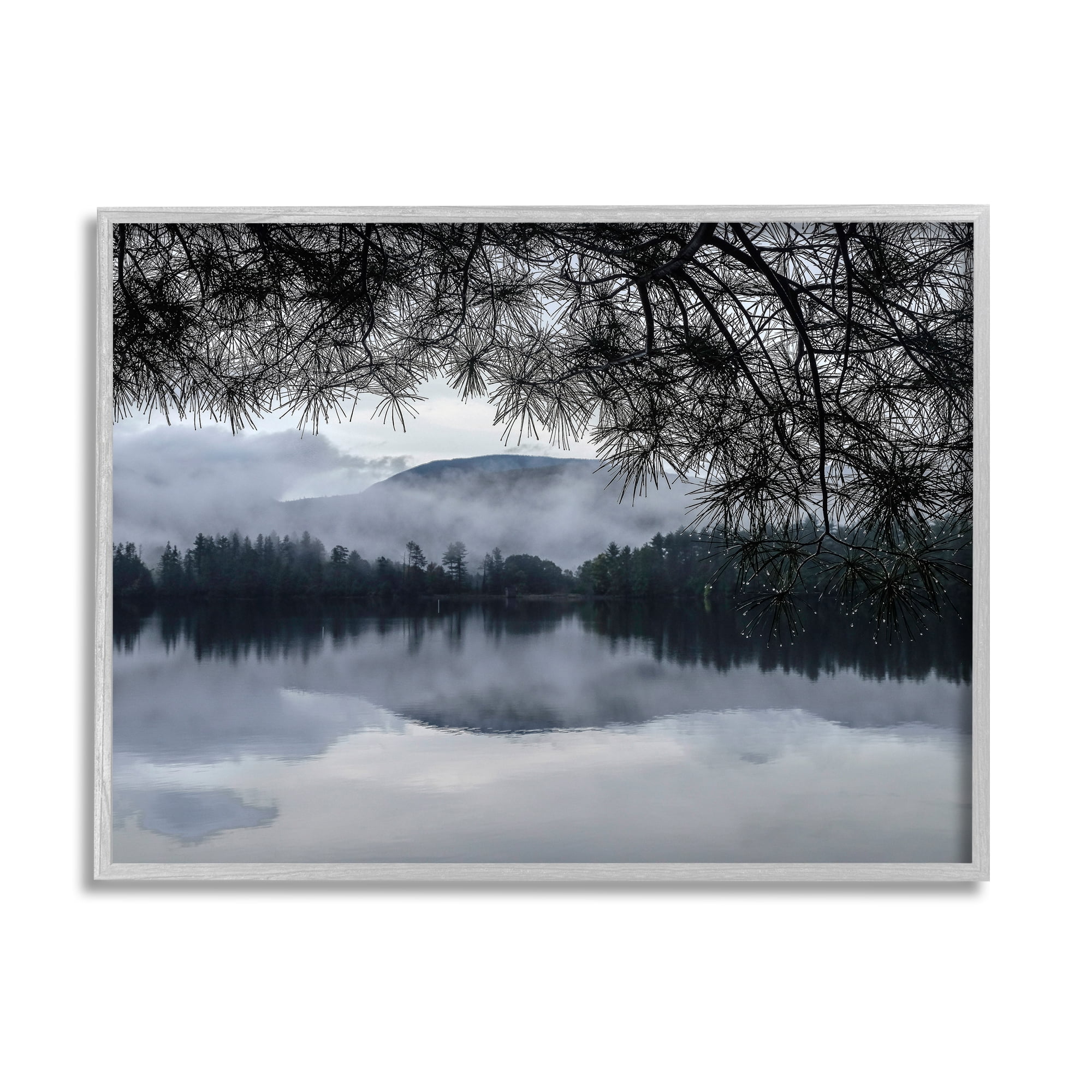 Stupell Industries Trees Surrounding Hazy Mountainous Landscape Lake , 30 x 24, Design by Kelly Sinclair
