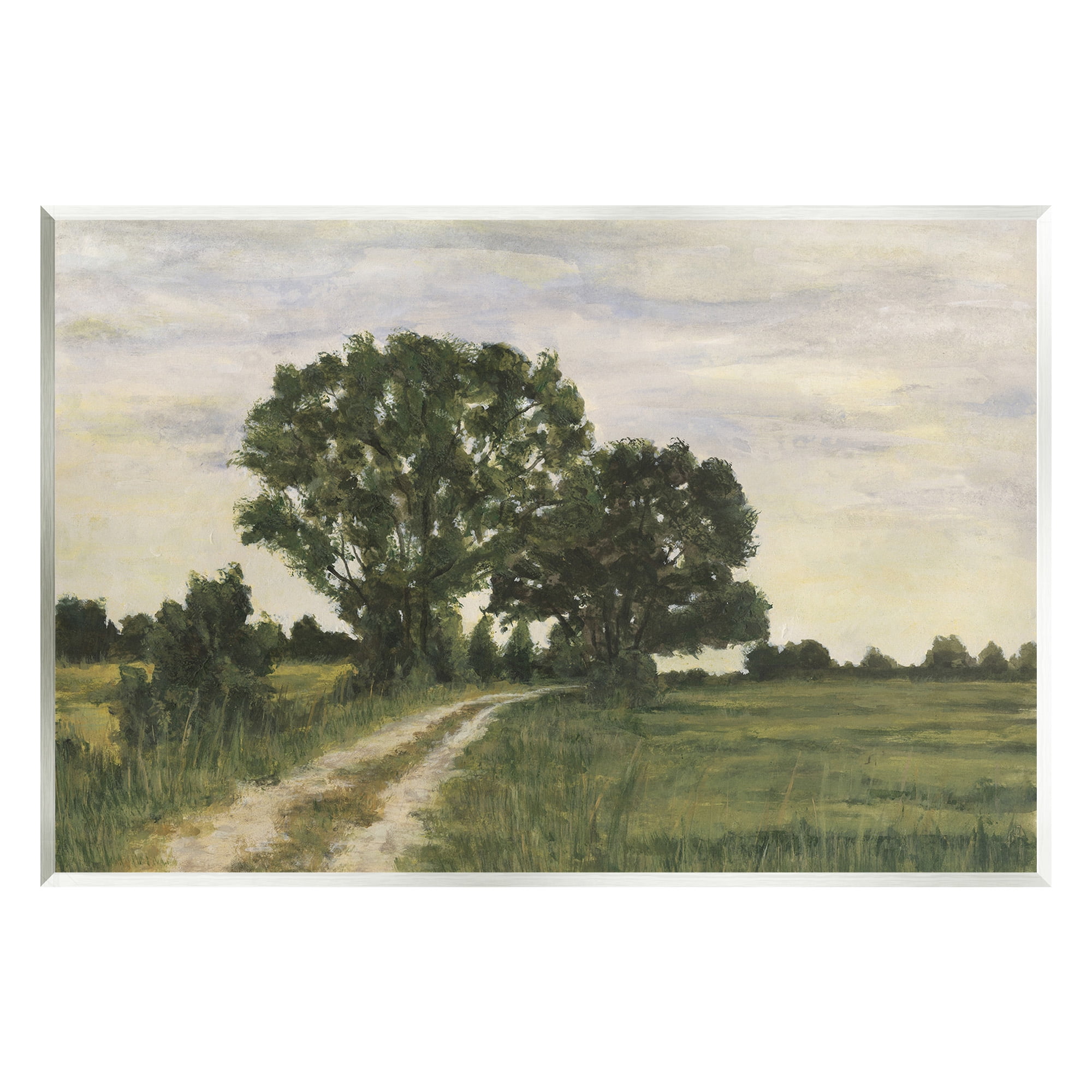 Stupell Industries Trees on Country Road Landscape Painting Unframed Art Print Wall Art, 19 x 13