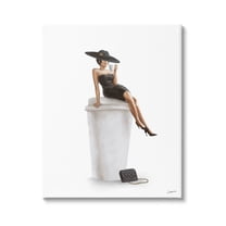 Stupell Industries Trendy Black Dress Fashionable Woman Graphic Art Gallery Wrapped Canvas Print Wall Art, Design by Ziwei Li