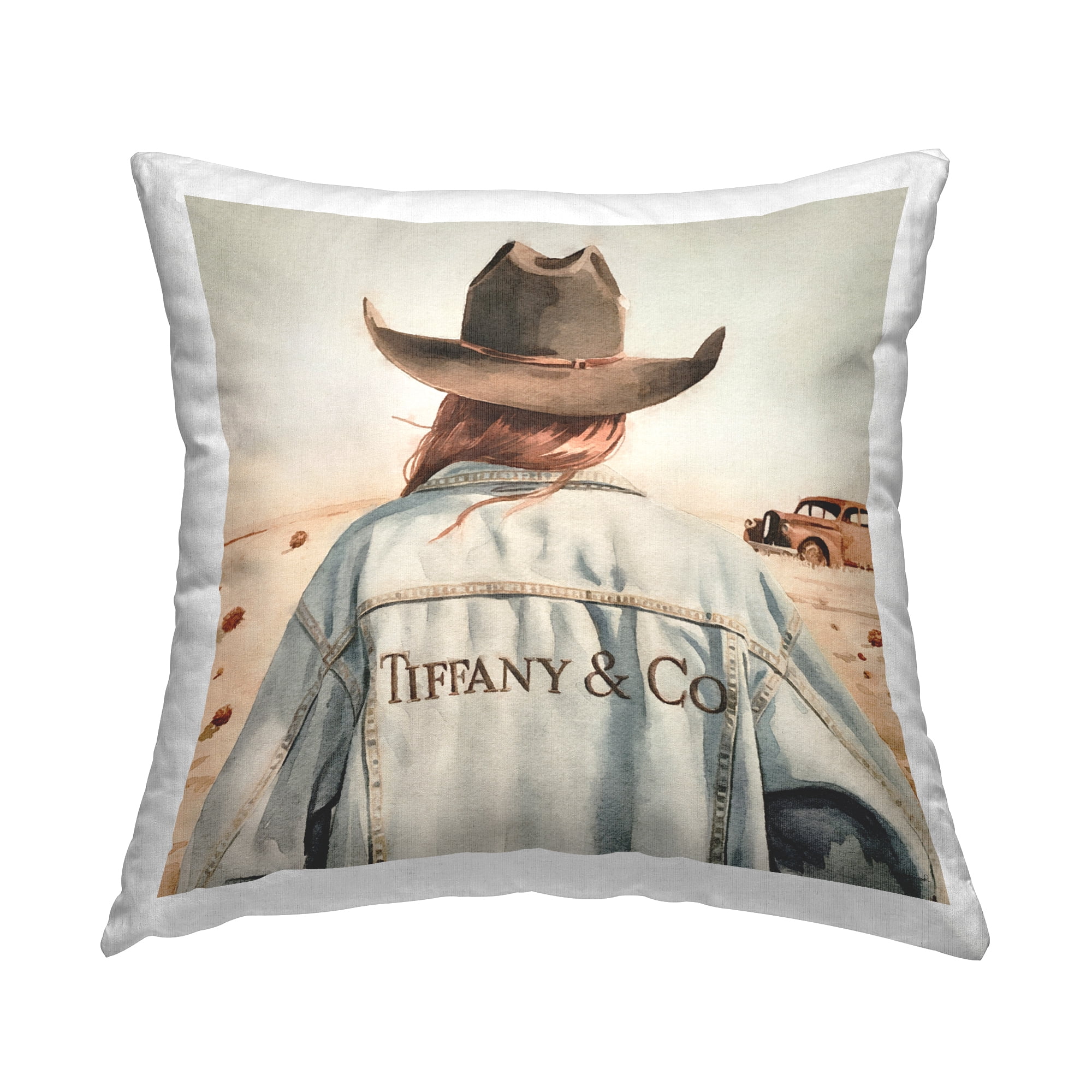 Stupell Industries Trendy Brunette Cowgirl Decorative Printed Throw Pillow Design by Amanda Greenwood.