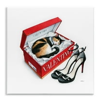 Stupell Industries Trendy Cat Shoebox Animals Painting Unframed Art Print Wall Art, 12 x 12