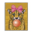 thumbnail image 1 of Stupell Industries Trendy Cheetah & Bow Animals Painting Gray Framed Art Print Wall Art, 11 x 14, 1 of 2