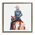 thumbnail image 1 of Stupell Industries Trendy Cowgirl on Horse People Painting Brown Floater Framed Canvas Art Print Wall Art, 18 x 18, 1 of 10