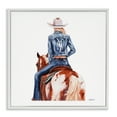 thumbnail image 1 of Stupell Industries Trendy Cowgirl on Horse People Painting White Framed Art Print Wall Art, 17 x 17, 1 of 2