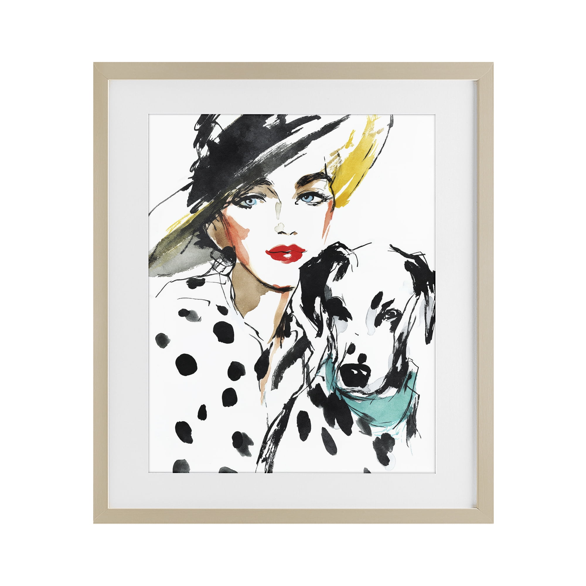 Stupell Industries Trendy Dalmatian Muse Birch Framed Print Under Glass, design by Svetlana Aleynikova