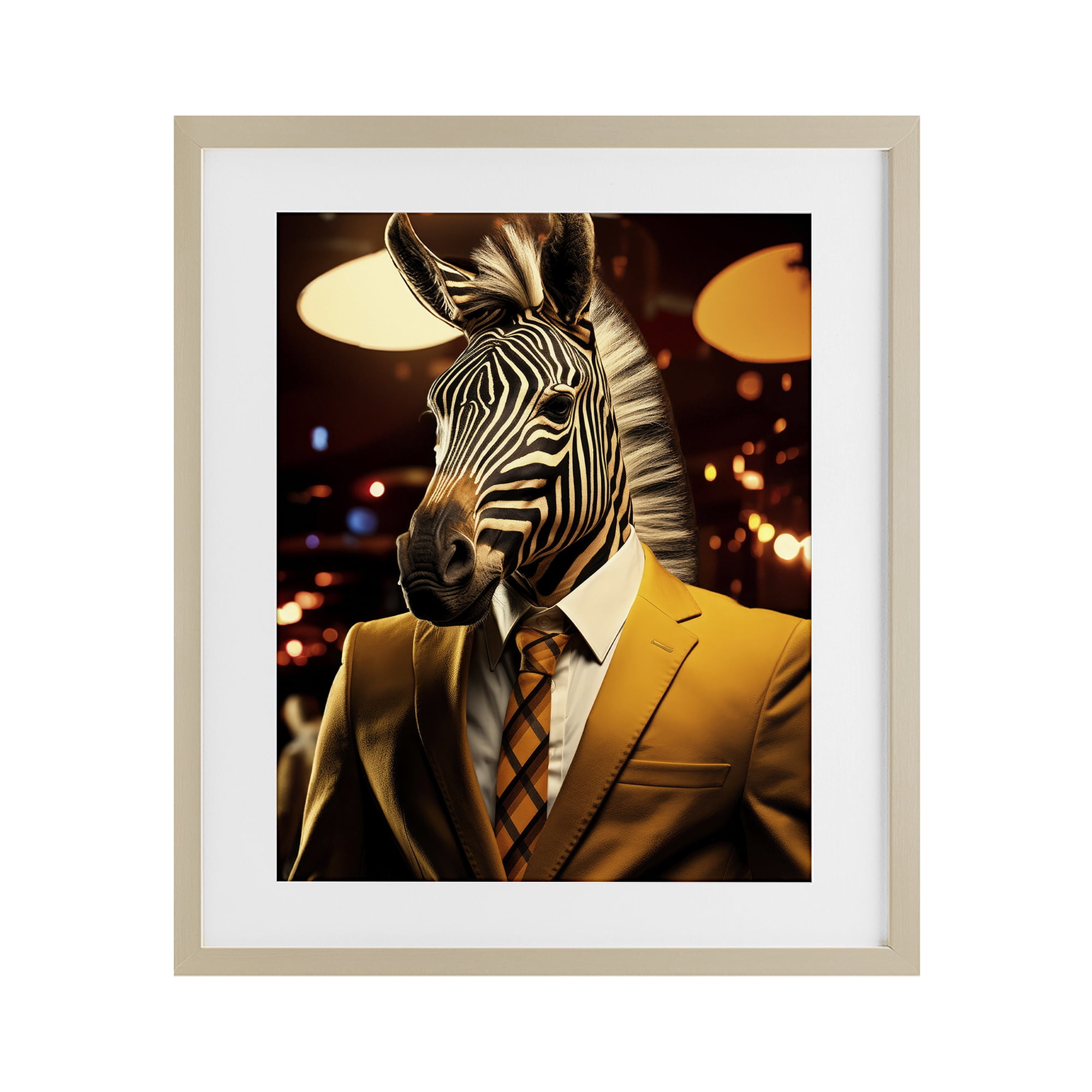 Stupell Industries Trendy Debonair Zebra Birch Framed Print Under Glass, design by Ray Powers